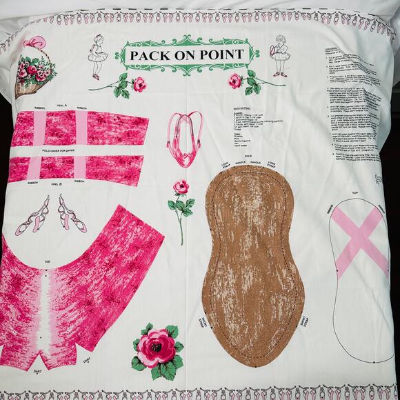 Vintage PACK ON POINT Cotton Duck Cloth Fabric Panel Cut & Sew Backpack Project - Picture 7 of 11